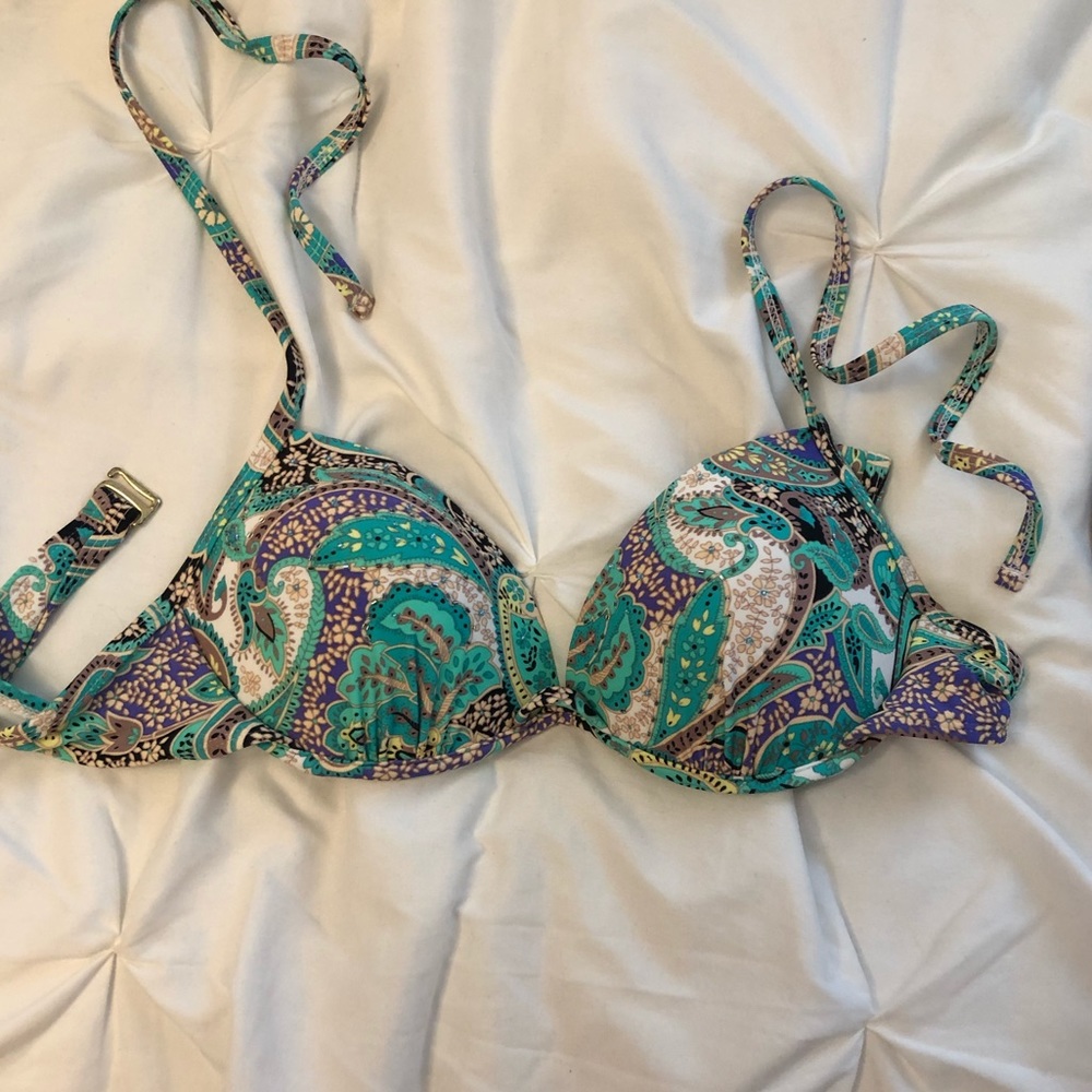 Purple bikini with floral top